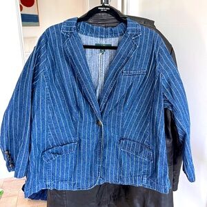 Blue and white denim jeans jacket by polo Ralph Lauren
